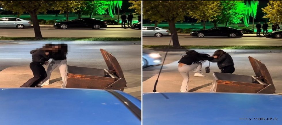 Erkek arkadaş kavgası sokağa taştı! Birbirlerine tekme tokat saldırdılar 