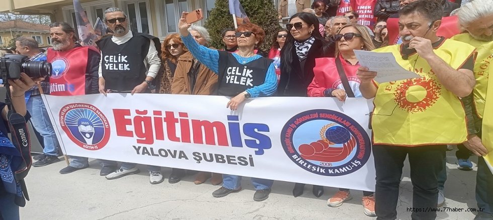 Okullarda Şiddete Hayır: Eğitim-Sen ve Eğitim İş’ten Yalova’da Güçlü Basın Açıklaması