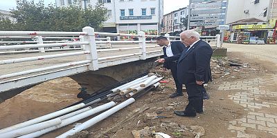Yalova’da sel sonrası Becan ve Tutuğ, afet bölgesini ziyaret etti